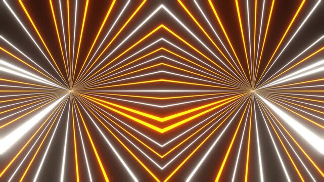 Orange and White Neon Rays Circular Movement Background VJ Loop in 4K