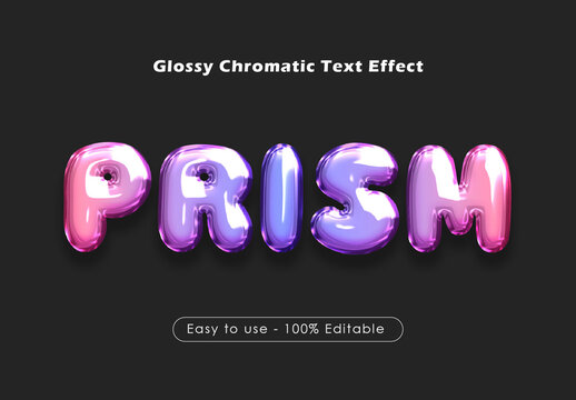 Glossy Chromatic Text Effect