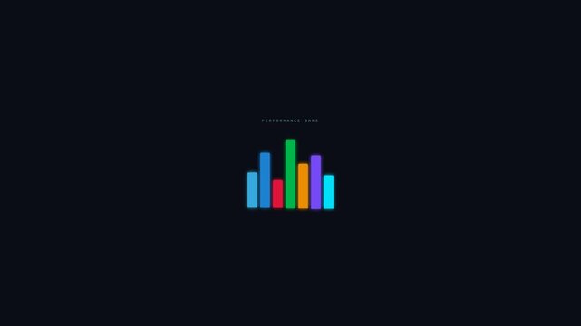 Dynamic Motion of Colorful Bar Graphs in Digital Animation for Data Visualization.