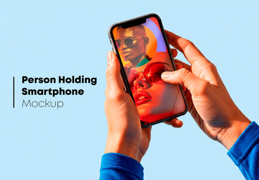 Person Holding Smartphone Mockup