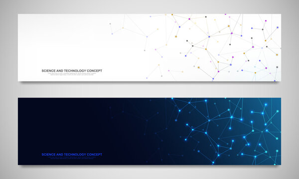 Molecular structure and genetic engineering, molecules DNA, neural network, scientific research. Abstract background for innovation technology, science, healthcare, and medicine