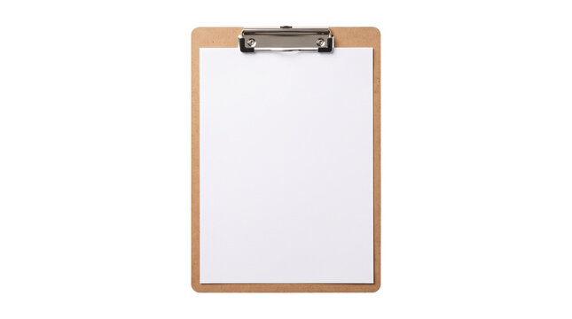 Top view wooden clipboard with white paper sheet mockup for daily checklist scheduler and business.