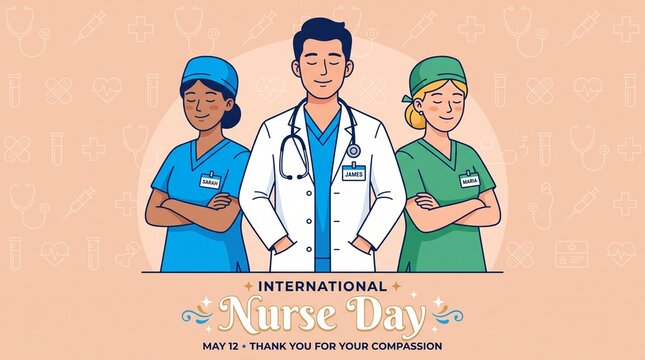 Nurses and doctor celebrating international nurses day