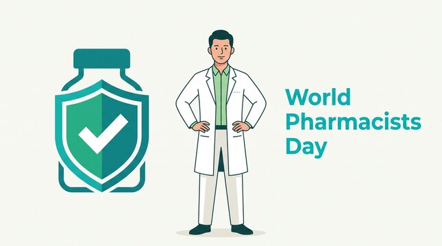 Pharmacist celebrating world pharmacists day