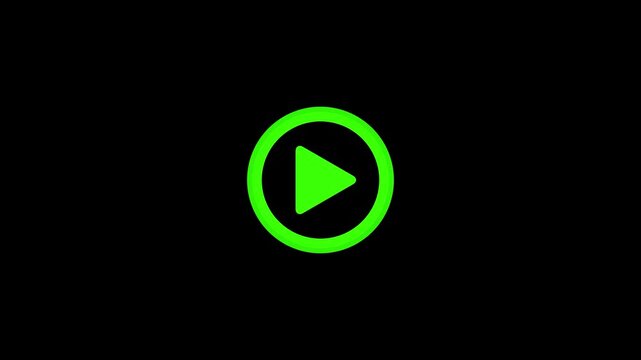 play button animation. Media player control pause button circle animation Minimalist video play button icon on a black background. 4k video