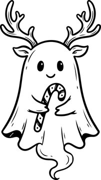Reindeer ghost vector illustration