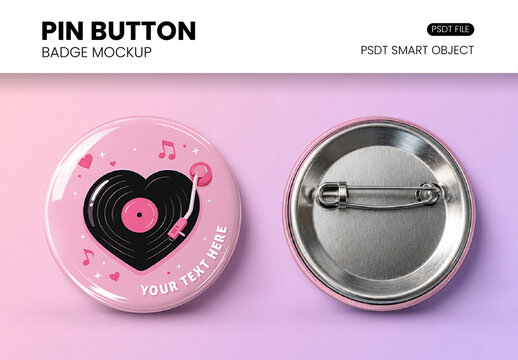Pin Button Badge Mockup