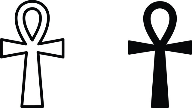 Ankh cross ancient egyptian symbol vector illustration.