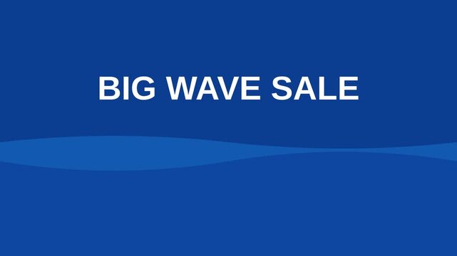 Motion Big Wave Sale Dynamic Blue Background Promotional Video for Surfing and Water Sports.