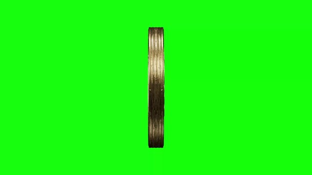 dollar coin rotation green screen high quality, 3d textured dollar loop rotation 4k transparent
