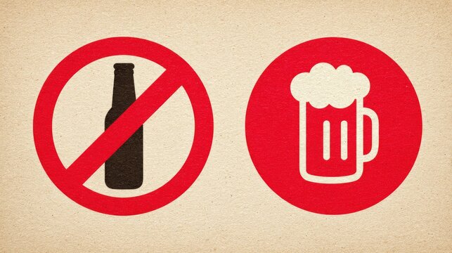No Alcohol Sign with Beer Mug Icon