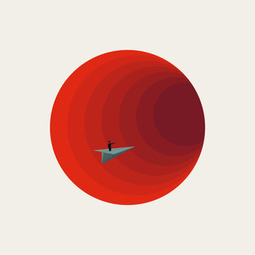 Business exploration vector concept. Symbol of corporate ambition, visionary journey, new opportunity, and future strategy. Minimal design eps10 illustration.