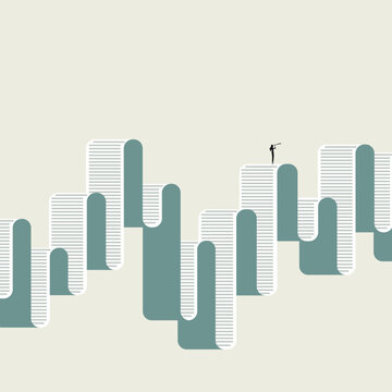 Business data analysis vector concept. Symbol of financial market research, corporate audit strategy, and performance metrics. Minimal design eps10 illustration.