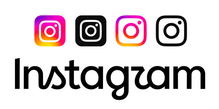 New 2026 Instagram logo icon, set of high resolution Instagram icons and new Instagram wordmark logo isolated on transparent background
