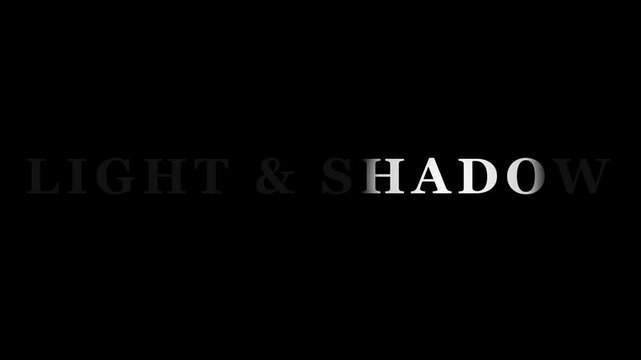 Light shadow minimalist typography motion with cinematic reveal effect animation 4k