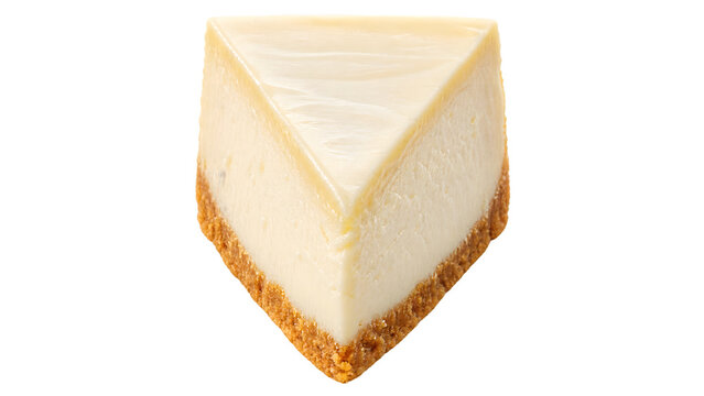 A single piece of cake, positioned upright and centered, facing directly toward the camera. Fresh, delicious-looking cake with soft, natural layers and realistic texture,