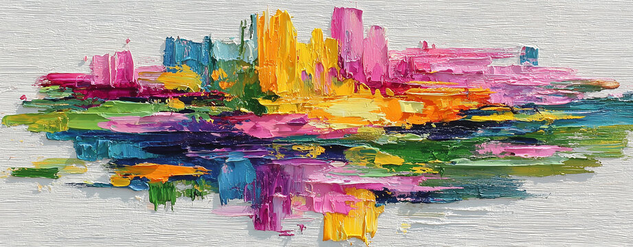 Dynamic abstract acrylic brushstrokes, vibrant and energetic sweeping lines