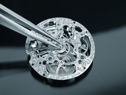 Concept of precision craftsmanship in detailed watch repair process