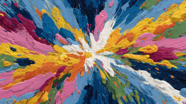 Dynamic abstract acrylic brushstrokes, vibrant and energetic sweeping lines