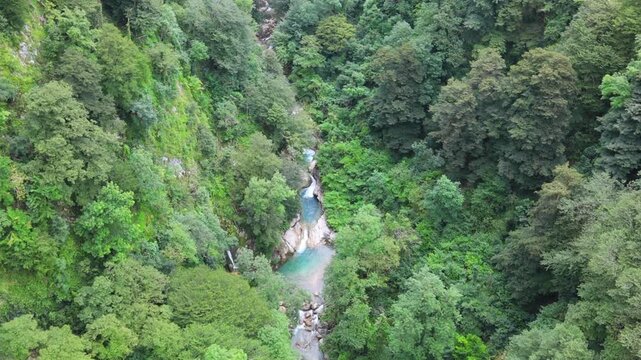 Beautiful scenery of Okatse Canyon in Georgia
