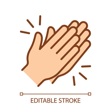 Clapping hands icon showing applause and appreciation gesture for business and social media communication