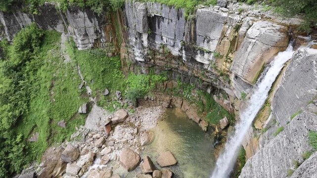 Okatse waterfall in the beautiful Okatse Canyon in Georgia
