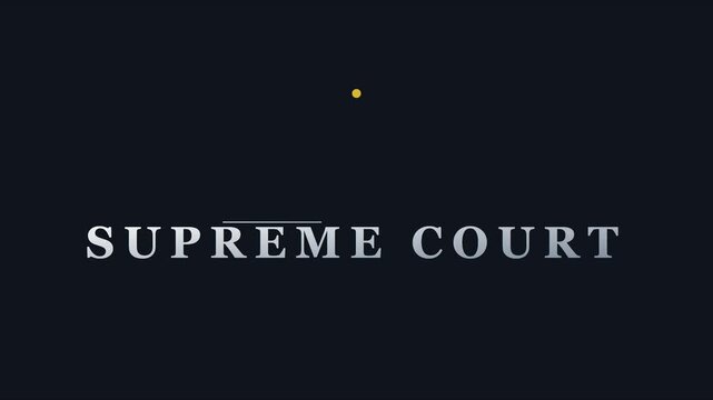 Supreme court legal system title card for news and documentary broadcasts animation 4k justice judiciary