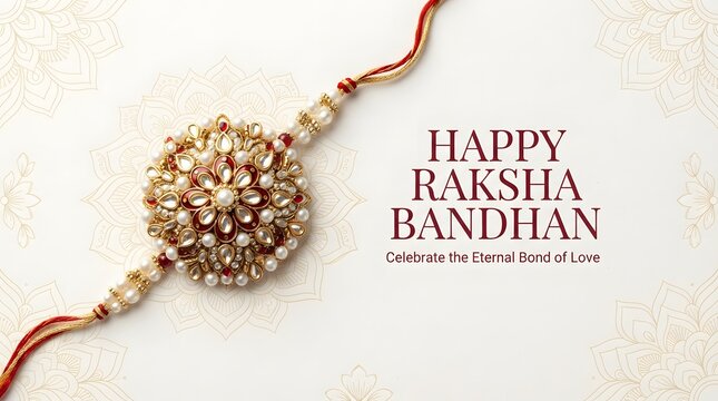 Elegant floral rakhi bracelet isolated on white background for raksha bandhan