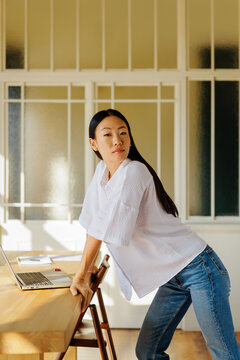 Woman taking a break at home
