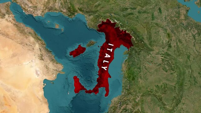 Italy Map Animation &ndash; European Country Map and Geographic Location