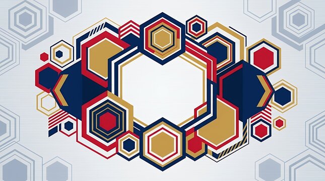 Minimalist geometric hexagon sports frame banner background in national color palette for tournament announcements sports frame hexagon minimal banner template geometric background tournament
