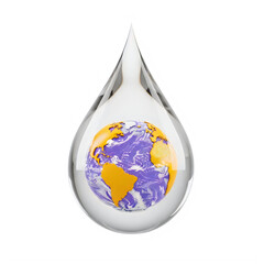 Fototapeta premium Delicate glass teardrop ornament with colorful puzzle pieces