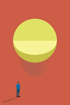 Business growth and goal. Symbol of movement, leadership, vision, strategy. Minimal design eps10 illustration