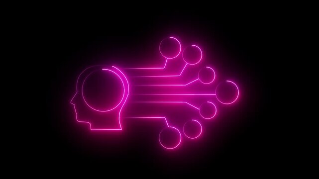 Neon digital artist avatar concept emerging technology creative skills icon animation