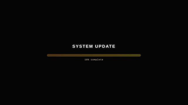 Motion System Update Screen Video Sequence Showing Progress Bar and Loading Animation for Software Update.