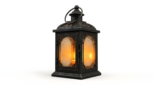 A sophisticated black metal lantern emits a warm and inviting glow perfect for creating a comfortable atmosphere in both indoor and outdoor living spaces
