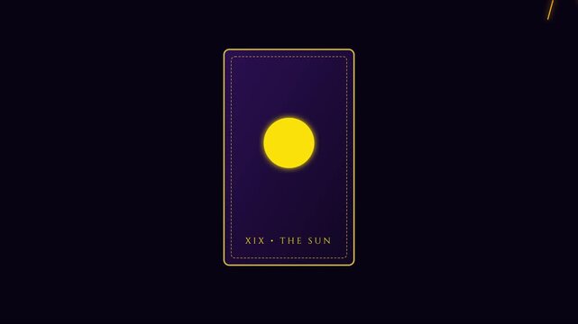 The sun tarot card animation xix major arcana mystic symbolism and esoteric 4k divination occult