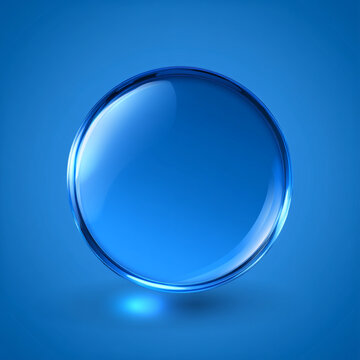 Glossy blue glass square buttons