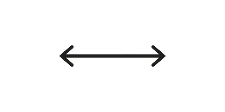 Horizontal double sided black arrow icon for directional navigation.