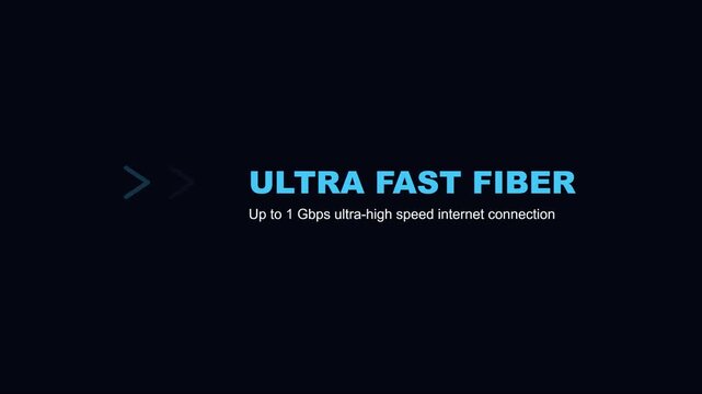 Ultra fast fiber internet connection: 1 gbps speed network technology motion animation 4k
