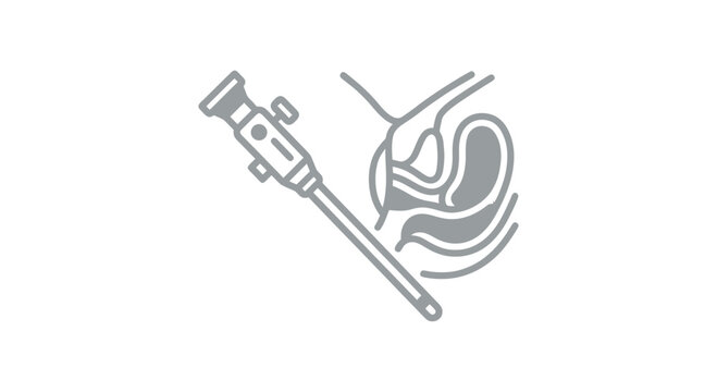 Laparoscopic trocar instrument used in abdominal surgery.