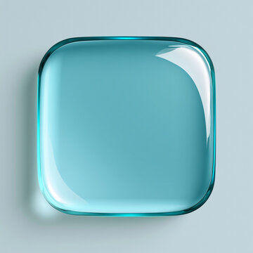 Glossy blue glass square buttons