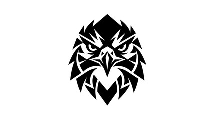 Fototapeta premium Black eagle head tribal mascot illustration.