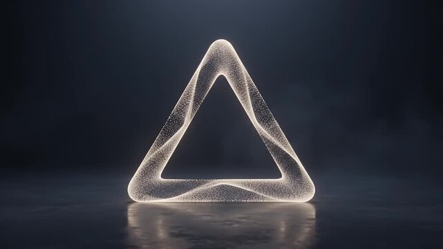 Abstract technology background with glowing particles and geometric shape for digital connectivity and future innovation. Golden light, network concept and 3d render for marketing and elegant art