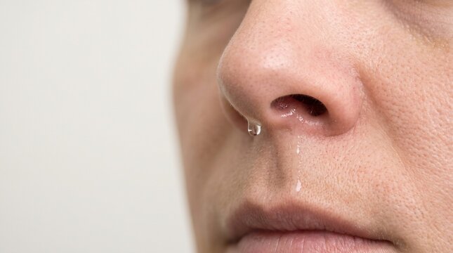 Clear Nasal Discharge and Runny Nose &mdash; Photorealistic Healthcare Background