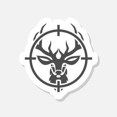 Naklejka premium Deer target sign icon sticker isolated on gray background