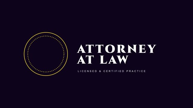 Attorney at law licensed and certified practice animation for legal services and law firm branding 4k