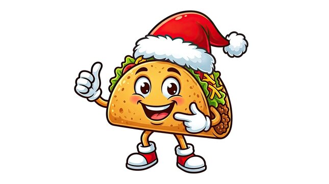 A delightful taco character extends warm holiday greetings and wishes everyone a happy merry christmas day full of festive cheer and delicious