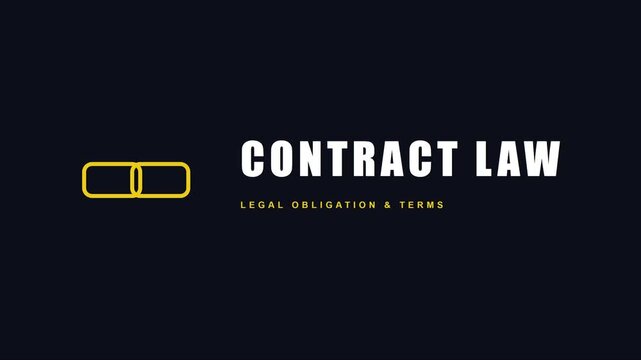 Contract law legal obligation and terms minimalist motion title animation 4k agreement business law