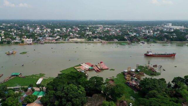 Shitalakshya River From The Top,  Narayanganj, Bangladesh